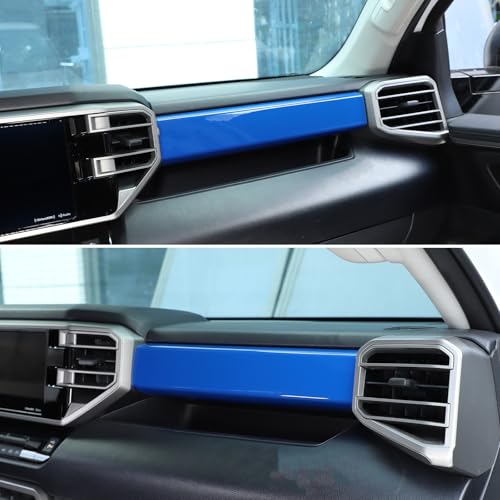 HAPPYHORSE Car Center Control Dashboard Panel Strips Trim Compatible with Toyot@ Tundra/Sequoia 2022-2025 Central Control Panel Protective Cover Decoration Accessories (Blue) by HAPPYHORSE - Used condition - Image 5