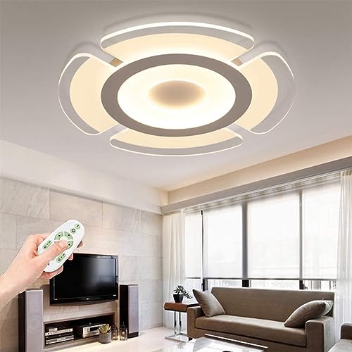 Plafonnier LED rond 52cm dimmable avec télécommande pour salon