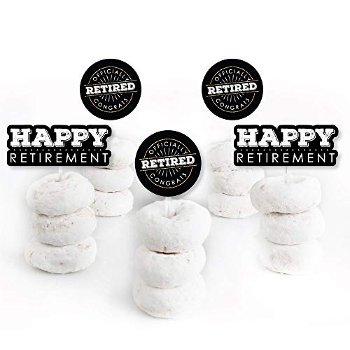 Happy Retirement - Dessert Cupcake Toppers - Retirement Party Clear Treat Picks - Set Of 24 #TOP1