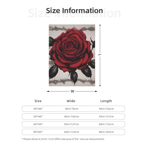 Couverture super douce plaid lit canapé impression rose gothique légère