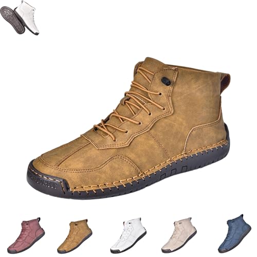 TheFirstYoung Work Boots, Orthopedic Comfort Handmade Leather Boots for Men, Supportive and Stylish Work Shoes