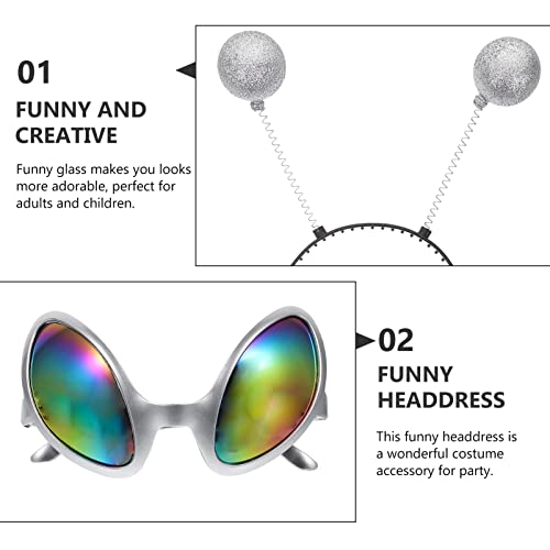 Alien Óculos Martian Headband Set: 2Sets Alien Headband Headband Head Head Boppers Martian Alien Tra