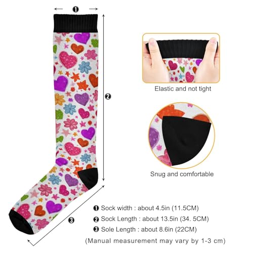 Image of Pigsaly Red White Polka Dot Womens Compression Socks Athletic Tube Sock Knee High Socks Outdoor Sport Socks