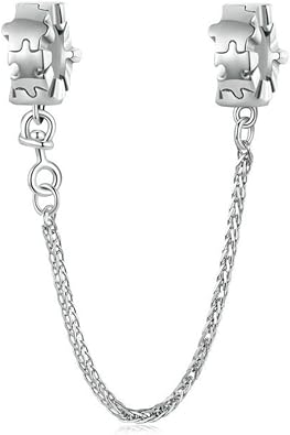 925 Sterling Silver Safety chain Charm Clip Stopper Charm Spacer Charm feather charm Sunflower Charm Jewelry Cat Charm Dragonfly Charm for Pandora Charm Bracelet Bracelet Necklace