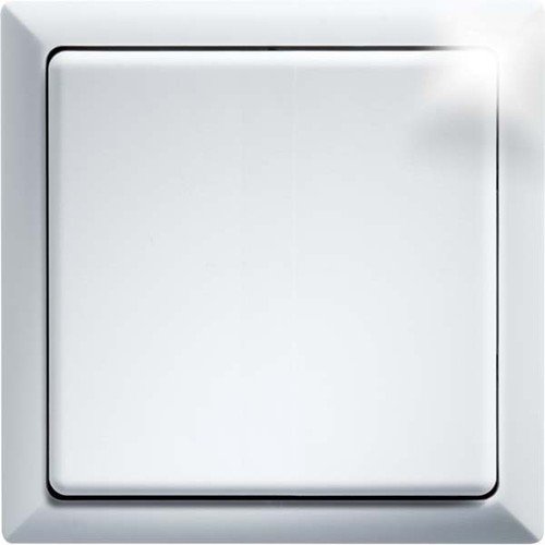 Eltako Funk-Flächentaster, Batterie- und leitungslos, mit Flächenwippe/Doppelwippe, 1 Stück, weiß glänzend, FT4-F-WG