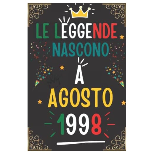 LE LEGGENDE NASCONO A AGOSTO 1998: regali compleanno uomo e donna, 24 anni di compleanno regalo uomo e donna 24 anni, regalo per lui/lei, Taccuino da110 pagine