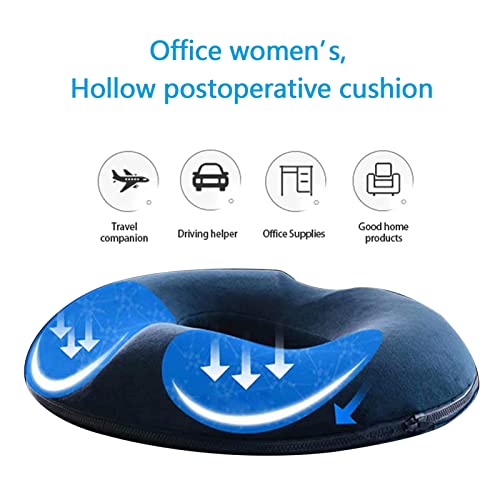 Donut Pillow Seat Cushion Orthopedic Design, Memory Foam Pillow, Hemorrhoid Treatment Tailbone Cushion For Prostate/Pregnancy/Bed Sores/Coccyx/Sciatica For Office Chair Car Or Travel 1Pc #TOP1