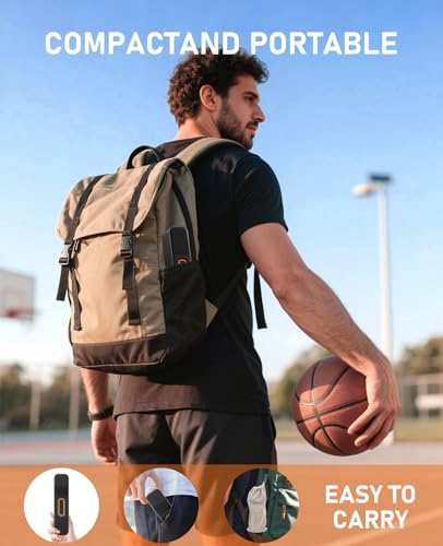 Image of Electric Ball Pump, Sports Air Pump with Digital LCD Display, 2 Needle and Storage Bag, Automatic Small Ball Pump for Basketball Soccer Football and Volleyball (Max 15 PSI) (Orange, Small)