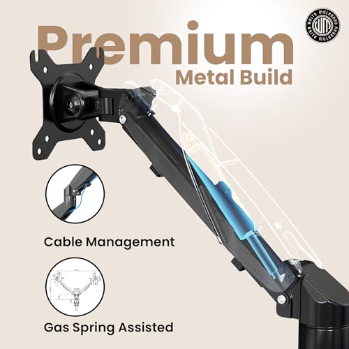 Image of White Mulberry |DIY| Economical Gas Spring Monitor Arm | Desk Mounted Monitor Stand for 15-32 Inch Monitors |9Kg Screen Capacity| VESA 75X75&100X100 | Adjustable Metal Desk Monitor Mount-(Dual Screen)