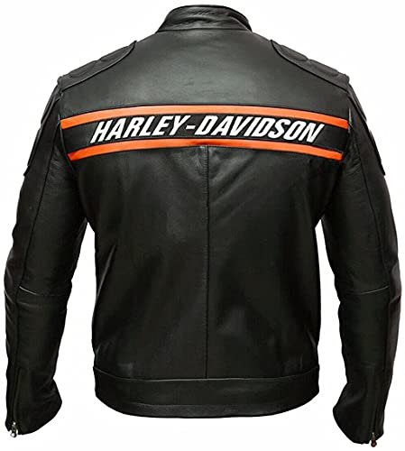 Goldberg Motorcycle Screaming Eagle Black HD Cow Leather Jacket (L / Body Chest = 42" Between 44")3