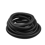 flexiable rubber Corrugated Pond Tubing Black Rubber Strong Flexible Hose Connects Pond Components 1 meter drain elastic (Size : 32mm)