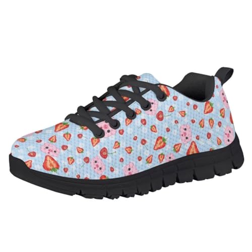 Pinupub Breathable Sneakers for Boys Girls Non Slip Tie Lace Running Athletic Sports Tennis Shoes