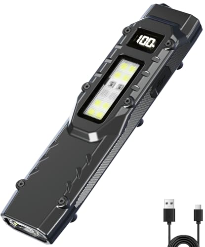 Lampe torche tactique 1500 lm rechargeable USB-C avec clip de transport noir DT007
