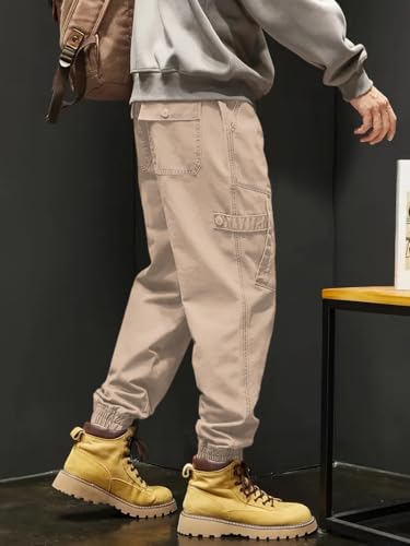 Image of Leriya Fashion Men's Cargo Pants | 4 Pocket Cotton Cargo Joggers for Men | Loose Fit Stylish Pant with Pockets | Casual Baggy Trousers & Streetwear Lower
