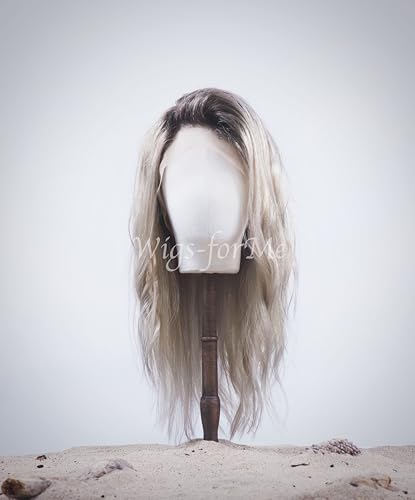 Perruque full lace 100% cheveux humains blond cendré premium modèle Summer 18 pouces
