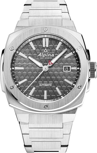 Alpina Orologio analogico da uomo al quarzo con cinturino in acciaio inossidabile mid-39670, Nero