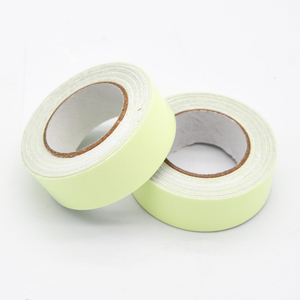 Rollos de cinta de advertencia que brillan en la oscuridad, juego de 5 – antideslizante para escaleras, escaleras, marcación de suelo – Uso en interiores y exteriores – 2 cm x 10 m cada rollo