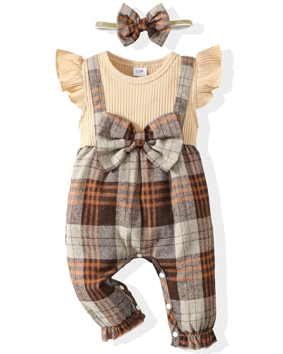 Image of Renotemy Newborn Infant Baby Girl Clothes Rompers Summer Jumpsuits Short Sleeve Romper Infant Baby Clothes Girl