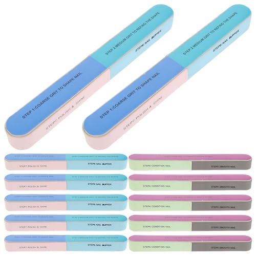 Alipis 20 Piezas Bloques Pulidores de Uñas Caras con Diferentes Granos para Manicura Profesional Limas Abrasivas y Buffers de Brillo para Cuidado y Pulido de Uñas Naturales y Acrílicas