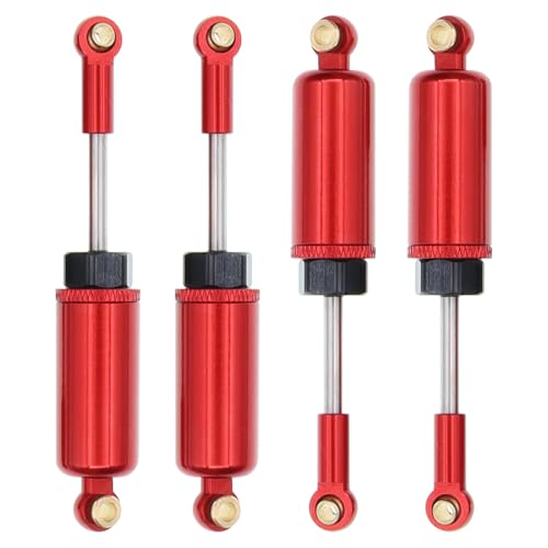 Treehobby Aluminum Upgrades Replacement Accessories Compatible with Hyper Go H14bm MJX 14209 14210 1/14 RC Upgrade Parts,Red (Front & Rear Shock Absorbers)