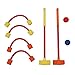 TOYANDONA 1 Set Kinder Krocket Set mit 2 Schlägel 2 Kugeln Bögen Krocket Putting Spiel Kinder Pädagogisches Spielzeug für Rasen Hinterhof Park Sport Spielzeug