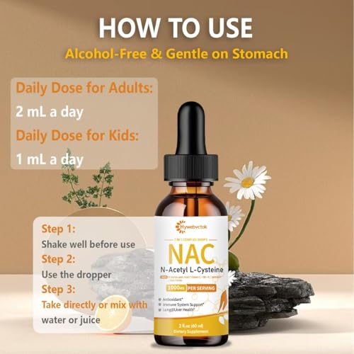 Image of Liquid NAC Drops 1000 MG, NAC Supplement N-Acetyl Cysteine with R-Alpha Lipoic Acid,NAC for Kids & Adults, Immune & Antioxidant Support, Liver & Lung Health, Orange Flavor, 0 Sugar, 2FL OZ