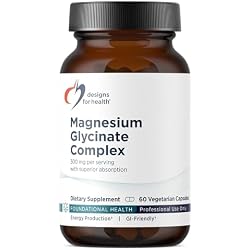 designs for health Magnesium Glycinate Complex - High Absorption, Patented Magnesium Complex - Promotes Calm Sleep, Energy, Bone & Heart Health, and Immune Support - Vegan, Gluten Free (60 Capsules)