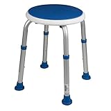 PCP Bath Bench Shower Safety Support Stool, Lightweight Small Space, Foam Padded Round Non-Slip Top