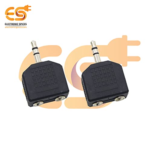 Image of Electronic Spices Single 3.5mm male to two 3.5mm female dual splitter interface audio connectors pack of 20pcs