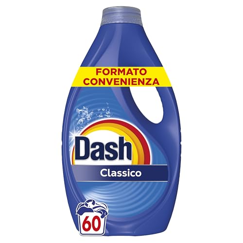 Dash Detersivo Liquido Lavatrice, 60 Lavaggi, Classico, Rimuove Le Macchie, Igienizza, Brillantezza Per I Capi