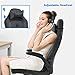 BestOffice PC Gaming Chair Ergonomic Office Chair Desk Chair with Lumbar Support Flip Up Arms Headrest PU Leather Executive High Back Computer Chair for Adults Women Men (Grey)