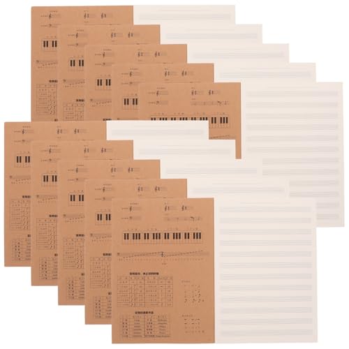 Cuaderno de música pentagrama en papel khaki para práctica musical