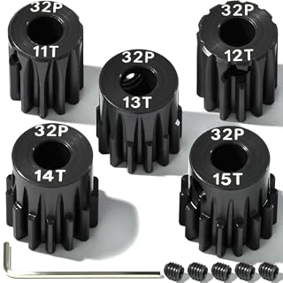 RcThjia set de 5 pignons acier 32P arbre 5 mm, 11T à 15T