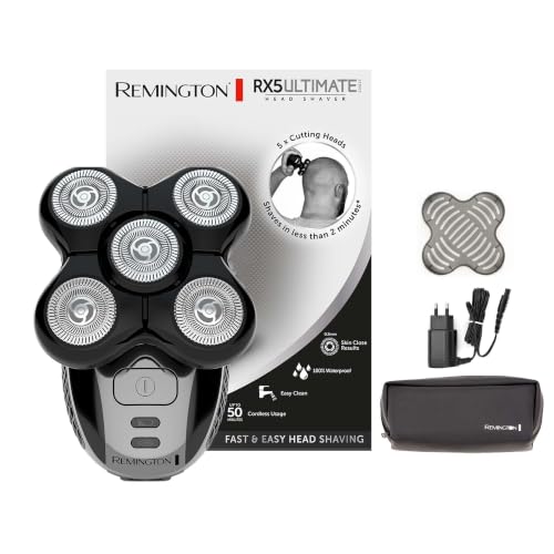 Remington Rasoir électrique [Spécial Tête rasée/chauve] RX5 Ultimate (Ultra Rapide & Facile, 5 têtes rotatives flexibles, Résultat Précis, Utilisation...