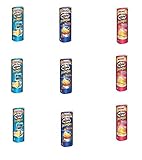 Testpaket Pringles Ketchup-Salt & Vinegar-Ham & Cheese 9 x 160g Kartoffel chips