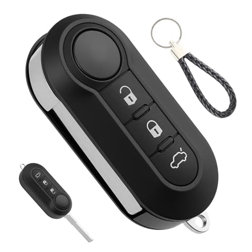 3 Botones Carcasa para Llave Coche para FIAT 500 500L, Repuesto Funda Llaves para Bravo EVO Punto Panda Peugeot Ducato Doblo Delta Lancia Y, Llave Mando Carcasa Distancia Plegable