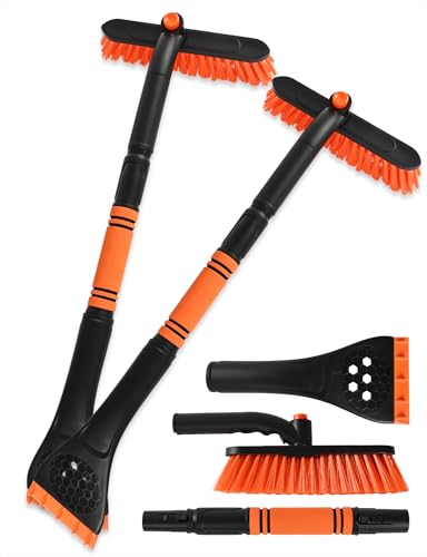 Grattoir à glace extensible 86cm et brosse à neige 2 en 1 pour pare-brise de voiture