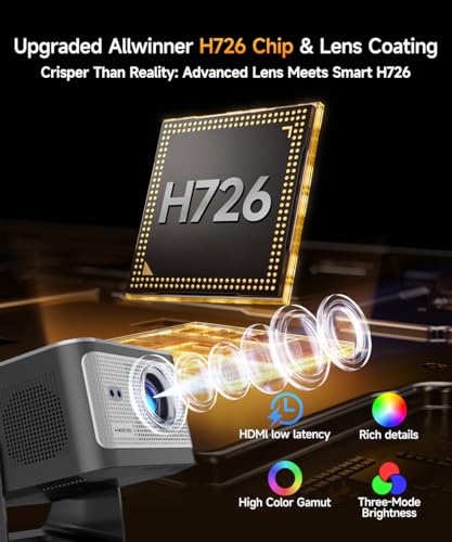 Magcubic Mini Beamer Native 1080P, 600 ANSI, Unterstützt 4K/8K, Android 14 WiFi 6 Bluetooth 5.4, Autofokus, 180° Drehbar, Tragbarer Smart Projektor mit 12W Lautsprecher, Heimkino Outdoor, HY350 Max