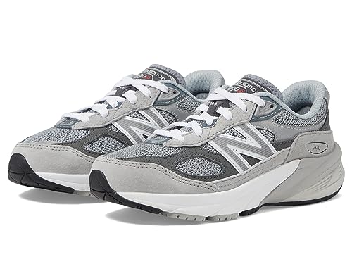 New Balance Boy's 990 V6 Lace-up Sneaker, Grey/Silver, 1 X