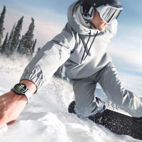 Correa de silicona compatible Garmin 20mm blanco/gris miniatura 7