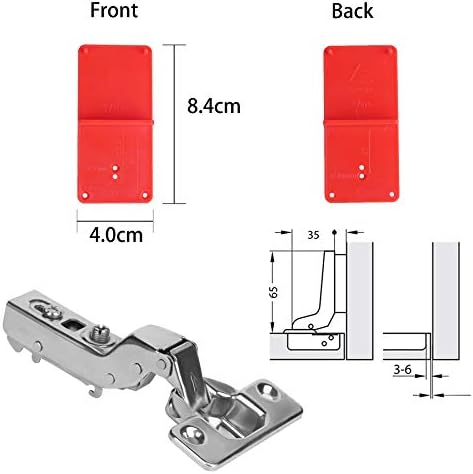 4 Pcs Soft Close Cupboard Hinges 35mm Kitchen Cabinet Wardrobe Door Plate Hinges 105 Degree Stainless Steel Concealed Inset Hinges with Screws and Drilling Template