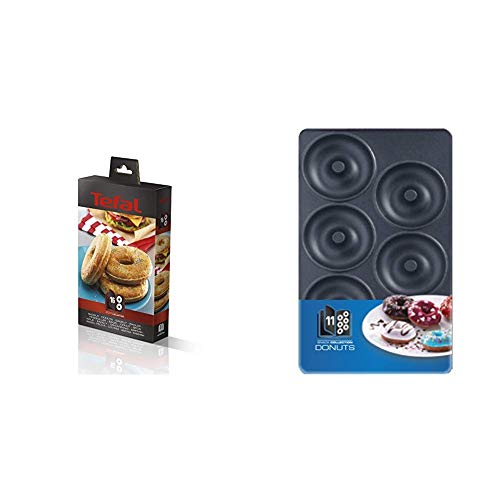 Tefal XA801612 Snack Collection Pl Bagels Eu Accessoire pour Donuts + XA801112 Snack Collection Coffret de Plaque pour Beignet avec Livre de Recettes 4,4 x 15,5 x 24,2 cm