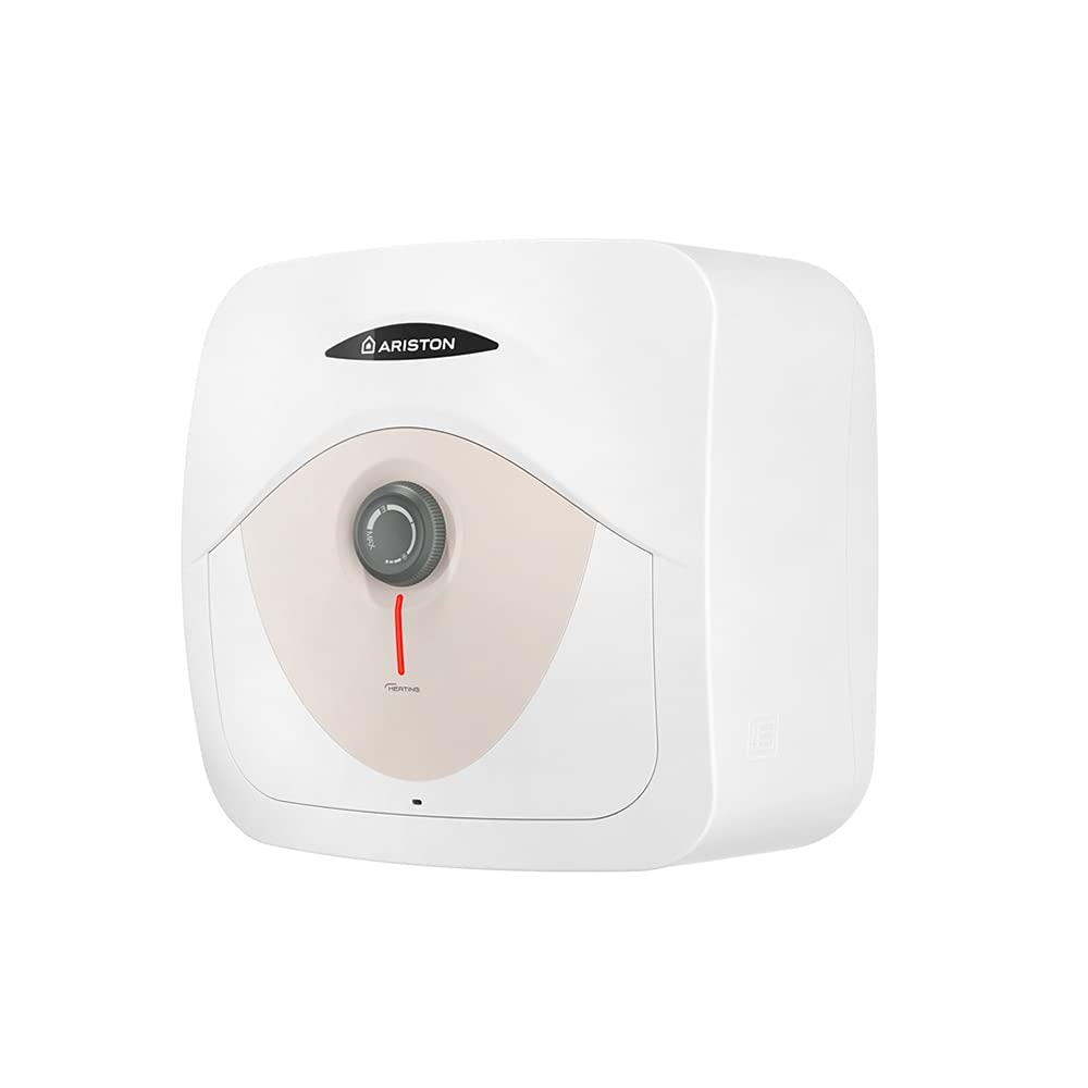 Ariston Dune RS - Scaldabagno Elettrico 30 Litri 38x41x42 cm - Boiler Elettrico con Display LED Controllo Temperatura, Installazione in Italia Sopralavello, Beige 220V, Classe Energetica A