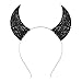 Devil Horns Headband for Halloween women girls (black)