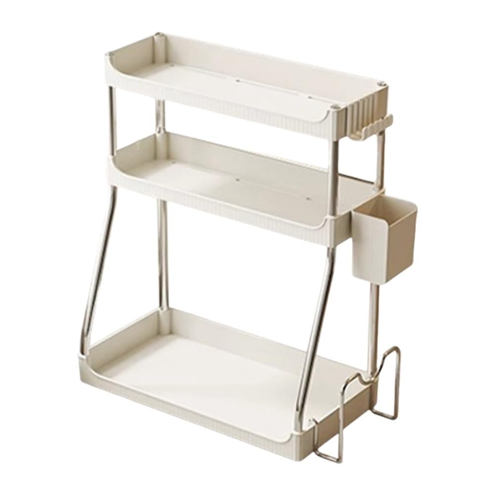 Goxyffmnv Kitchen Shelves, Condiment Storage Rack, Multi-layer Spice Rack, Metal Cosmetics Rack, Multifunctional Display Stand for Kitchen, Bedroom, Living Room(15.8 * 8.3 * 23in)
