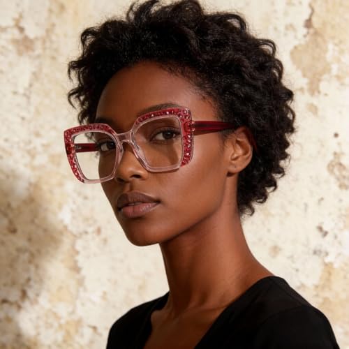 Image of ICARA 3 Pack Fashion Oversized Square Reading Glasses for Women, Retro Celebrity Style Blue Light Blocking Computer Readers