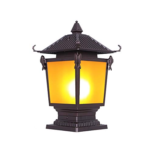 Lanterne de pilier extérieur anti-rouille étanche aluminium pour cour et patio