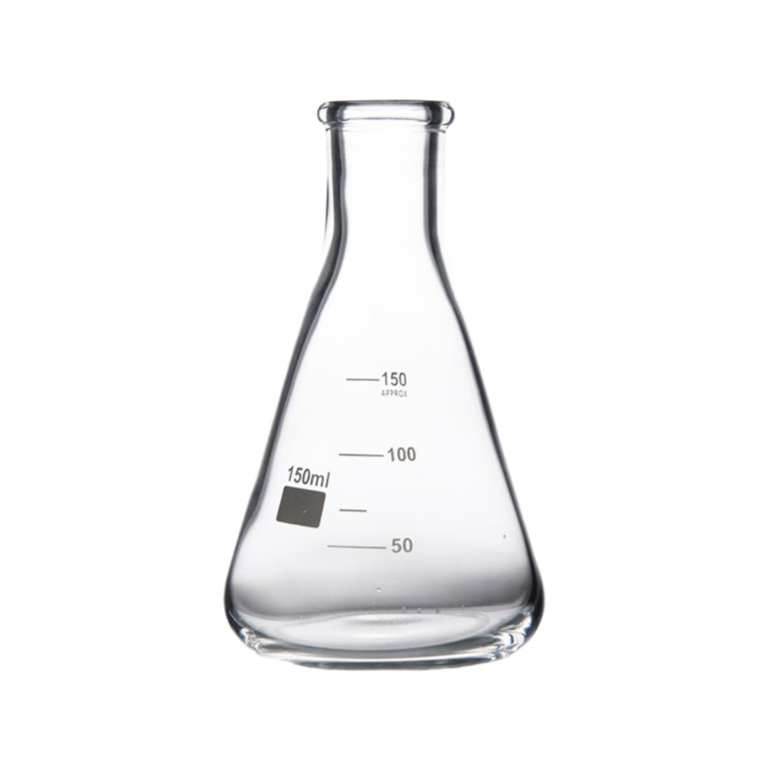 VIDOO Matraz Erlenmeyer de Vidrio Borosilicato 3.3, Frasco Cónico Graduado para Medición en Laboratorio, Investigación Científica y Educación, A 10000ml