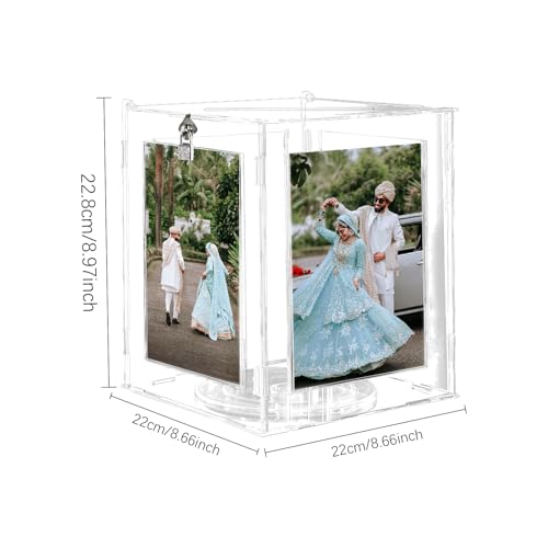 Tarjetero de boda Boxess de madera con marco de fotos para decorar mesas de recepción 7