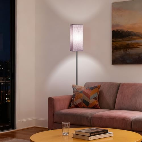 GOEBLESON Floor Lamp, Pole Lamp with Foot Switch, Modern Standing Lamp Lampshade, Minimalist Freestanding Lamp (Bulb Not Included), for Living Room, Bedroom Office - Image 3